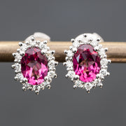 pink topaz diamond earrings