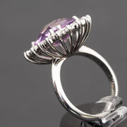 Thea - 5.50 carat natural Amethyst ring with 1.15ct natural diamonds