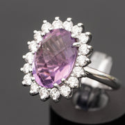 Thea - 5.50 carat natural Amethyst ring with 1.15ct natural diamonds