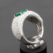 Kaly - 2.48 carat natural emerald ring with 2.66 carat natural diamonds