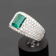 Kaly - 2.48 carat natural emerald ring with 2.66 carat natural diamonds