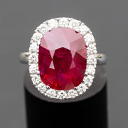 Fabienne - Bague rubis naturel 10.00 carats avec diamants naturels 0.88 carat - Certificat GIA