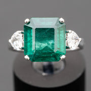 anillo de diamante esmeralda natural