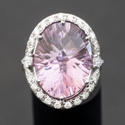 Lili- anillo de amatista ovalada de 20.00 ct con diamantes naturales catat de 1.40