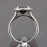 anillo de compromiso de zafiro natural y diamantes