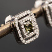 natural green sapphire diamond earrings