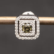 stud green natural sapphire diamond earrings