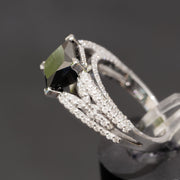 Emma - Anillo de diamante negro natural de 3.34 quilates con diamantes blancos naturales de 1.05 quilates