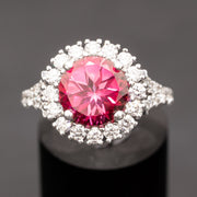 anillo de topacio rosa