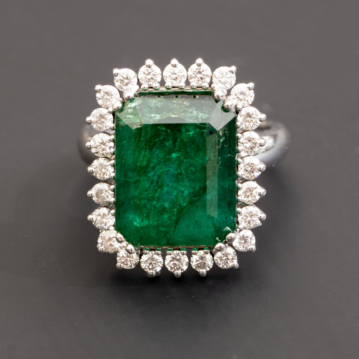 Statement rings: 6.00 carat green emerald diamond ring – Lilo Diamonds