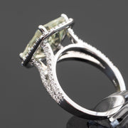 Nadine - 5.00 carat natural emerald amethyst ring with 0.65 carat natural diamonds