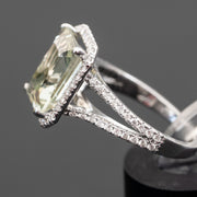 Nadine - Anello ametista con smeraldo naturale da 5.00 carati e diamanti naturali da 0.65 carati