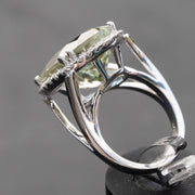 Georgine - 13.70 carat natural pear amethyst ring with 0.71 carat natural diamonds
