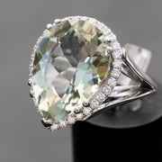 Georgine - anillo de amatista pera natural de 13.70 quilates con diamantes naturales de 0.71 quilates