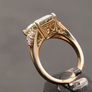 Mirielle - 4.78 carat natural emerald amethyst ring with 0.45 carat natural diamonds