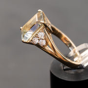 Mirielle - Anillo de amatista esmeralda natural de 4.78 quilates con diamantes naturales de 0.45 quilates