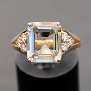 Mirielle - Bague améthyste émeraude naturelle 4.78 carats avec diamants naturels 0.45 carat