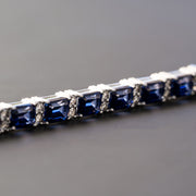 blue sapphire diamond bracelet for her white gold
