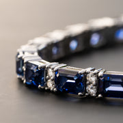 blue sapphire diamond bracelet for women