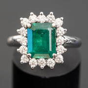 Anne - 2.87 carat natural emerald ring with 0.77 carat natural diamonds