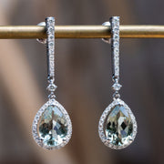 Donata - Boucles d'oreilles améthyste poire 7.00 carats avec diamants naturels 0.70 carat