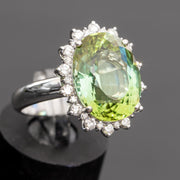 Verdana - anillo de turmalina de 10.00 quilates con diamantes naturales de 0.66 quilates