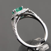 Violette - 0.86 carat natural emerald ring with 0.51 carat natural diamonds