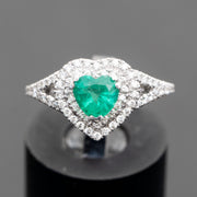 Violette - 0.86 carat natural emerald ring with 0.51 carat natural diamonds