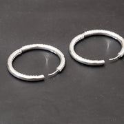 white gold hoop diamond earrings