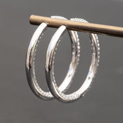 Diamond Hoop Earrings, large