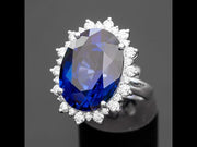 cocktail sapphire ring with diamond white gold