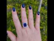 Nora - 4.81  carat sapphire ring with 0.70 carat natural diamonds