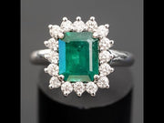 Anne - 2.87 carat natural emerald ring with 0.77 carat natural diamonds