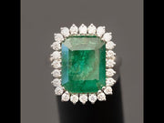 Coraline - 6.00 carat natural emerald ring with 1.24 carat natural diamonds