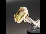 Giselle - 10.00 carat natural bi color tourmaline ring with 1.01 carat natural diamonds