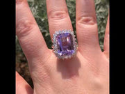 Katriane - 10.28 carat natural purple amethyst ring with 1.36 carat natural diamonds