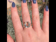 Mirielle - Anello ametista con smeraldo naturale da 4.78 carati e diamanti naturali da 0.45 carati
