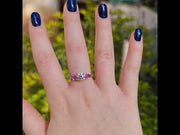Alessia - 1.00 carat natural diamond ring with 1.00 carat natural pink sapphire