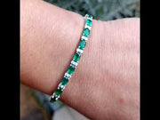 Esmeralda - 9.16 carat natural green emerald bracelet with 1.45 carat natural diamonds