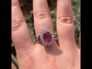 Rosa - 2.87 carat natural pink tourmaline ring with 0.81 carat natural diamonds
