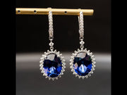 Rosana - 27.00 carat oval sapphire earrings with 1.32 carat natural diamonds