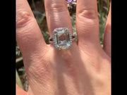Nadine - anillo de amatista esmeralda natural de 5.00 quilates con diamantes naturales de 0.65 quilates