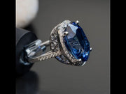 Celeste - 19.00 ct oval sapphire ring with 0.62 carat natural diamonds