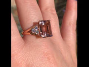 Roxanne - anillo morganita natural de 6.00 quilates con diamantes naturales de 0.46 quilates