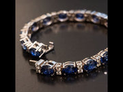 pulsera de diamantes de zafiro azul