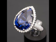 Asteria - 25.00 carat sapphire ring with 1.10 carat natural diamonds