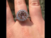 Laurence - anillo morganita natural de 4.60 quilates con diamantes naturales de 1.74 quilates