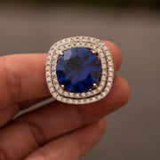 Alodie - 21.00 ct round brilliant sapphire diamond ring