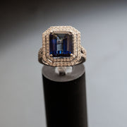 Anne Marie - 8.00 carat emerald sapphire ring with 1.20 natural diamonds