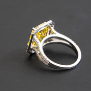 Abrielle - anillo de zafiro amarillo esmeralda de 8.00 quilates con diamantes naturales de 1.29 quilates